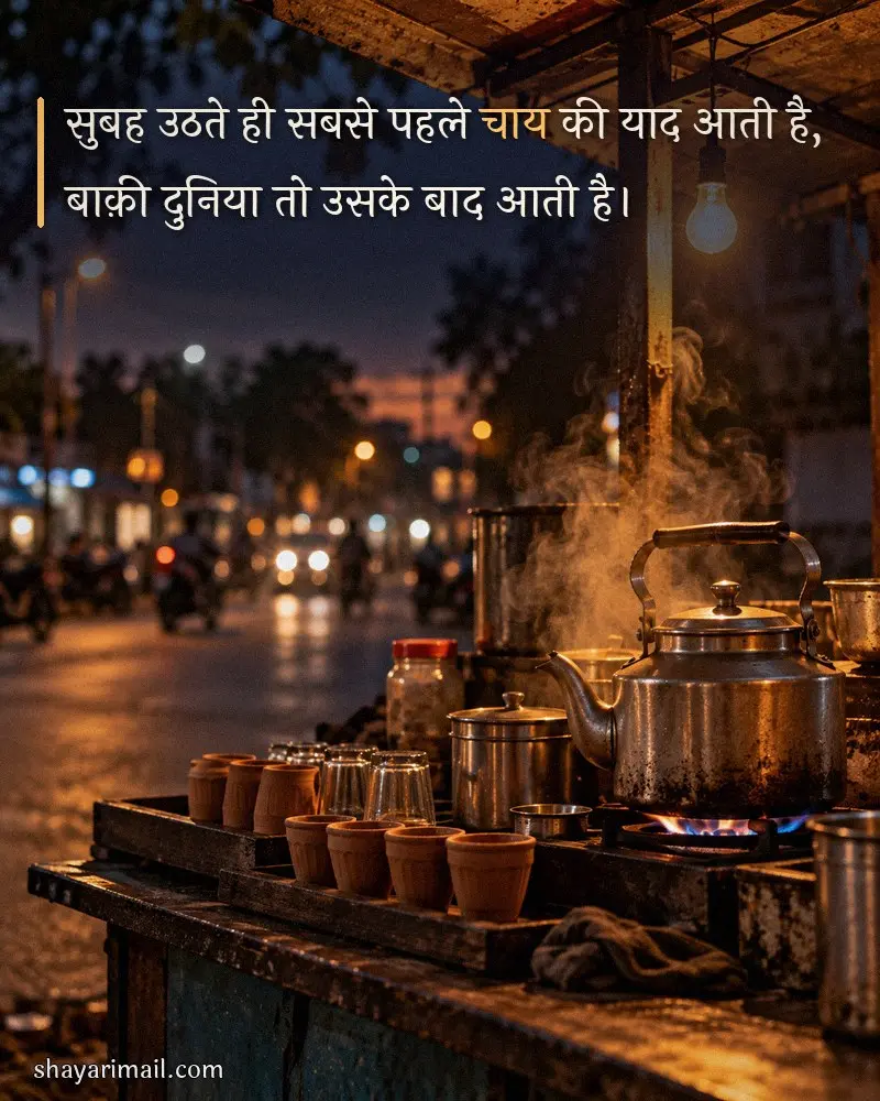 chai lover status hindi mein
